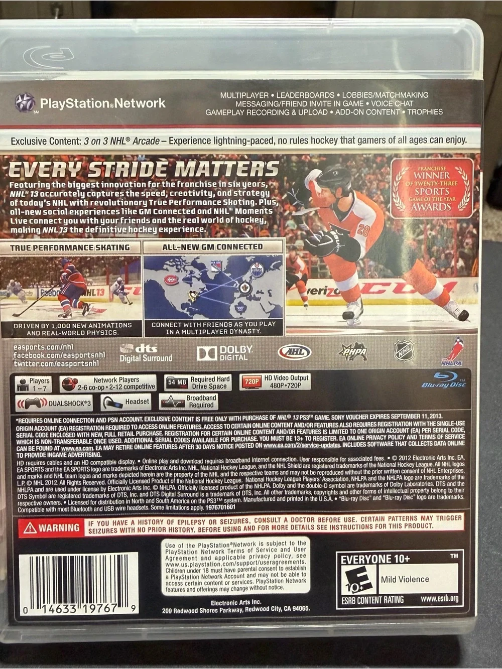 NHL 13 PS3 Video Game PlayStation 3 Hockey EA sports